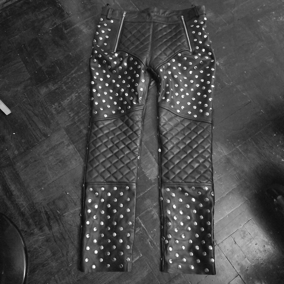 Leather biker rocker pants to ride or.rock out in.